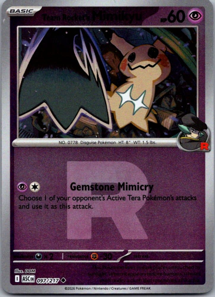 Team Rocket's Mimikyu - Team Rocket Stamp (Holo)